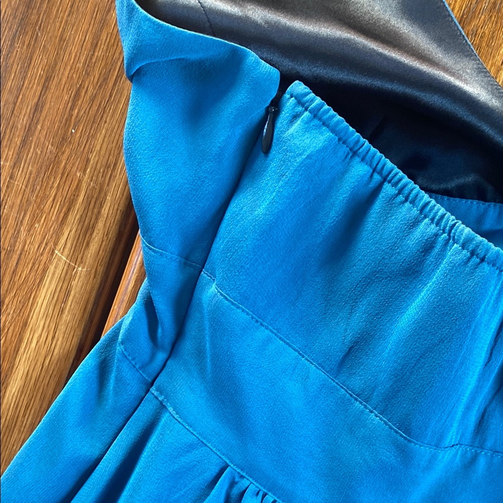 Express Blue Ruched Halter Sundress - Picture 5 of 7